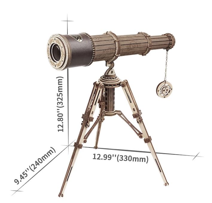 Robotime Monocular Telescope 3D Wooden Puzzle Kit (314 pieces)