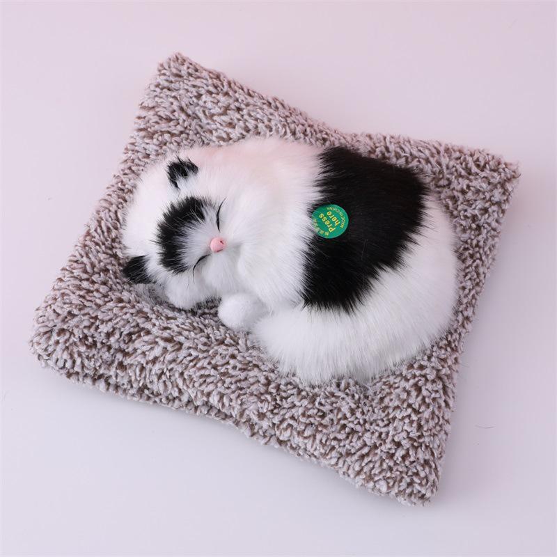Simulated Kitten Meow Bamboo Charcoal Deodorizing Plush Cushion for Car & Home Decoration