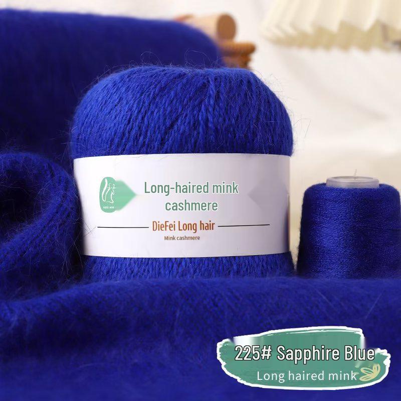 Long-Haired Mink Velvet and Cashmere Yarn: Hand/ Machine-Knitted, Medium-Thick