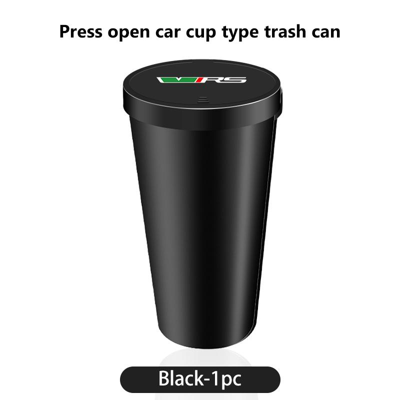 Car Trash Can Mini Waterproof Storage Cup Holder Garbage Bin Lid Accessories For Skoda Octavia A5 A7 RS Fabia Superb Rapid Karoq nb80