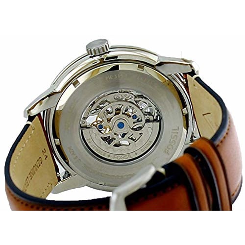 FOSSIL ME3154 TOWNSMAN 48MM AUTOMATIC BROWN LEATHER WATCH, Automatic, Blue, Men's Brown Leather Watch