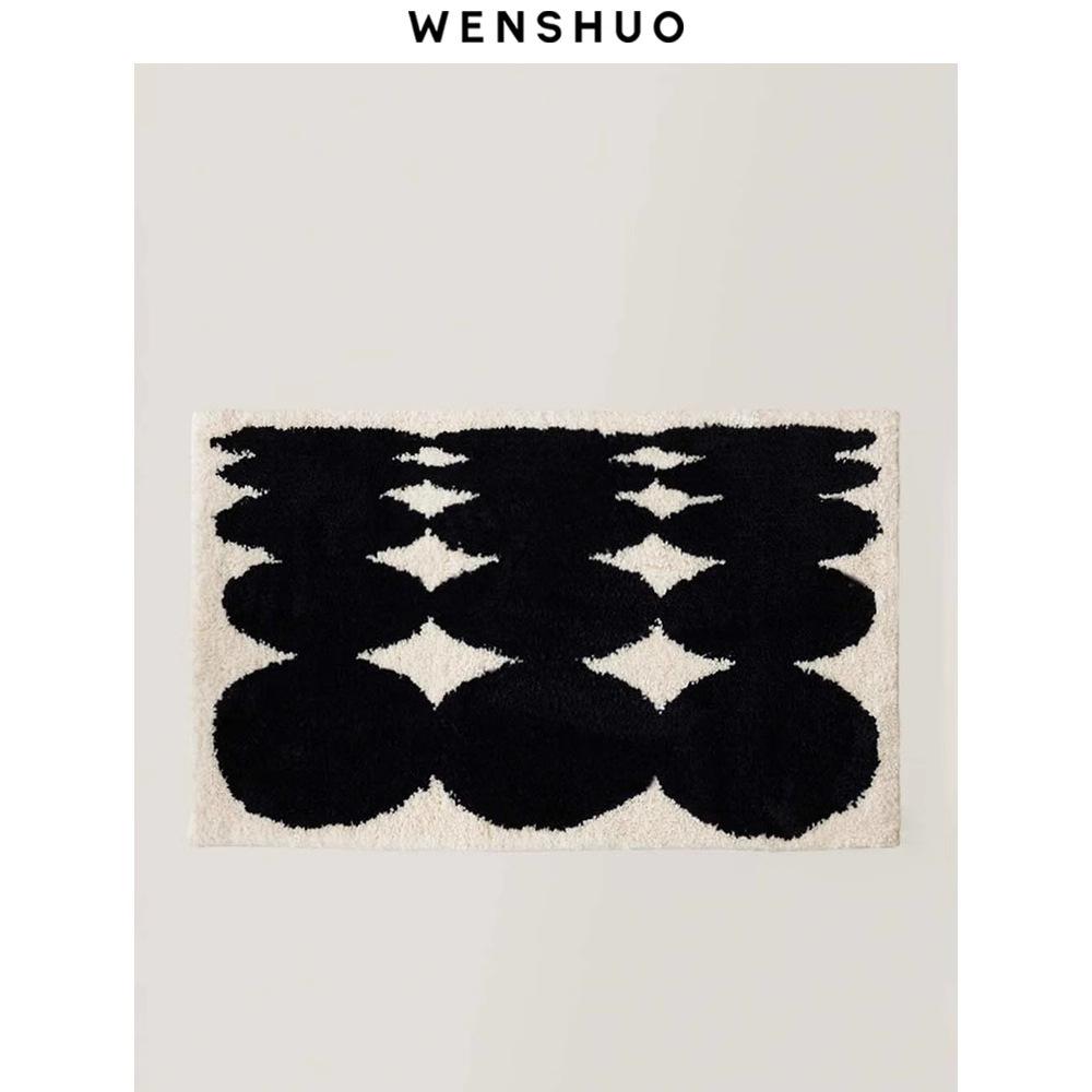 Bathroom Floor Mat Household Absorbent Foot Mat Toilet Washable Door Mat Simple Striped Imitation Cashmere Floor Mat