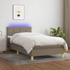 VidaXL Slat Bed Base with Mattress and LED, Upholstered Bed, Single Bed, Adult Bed for Interior Bedroom, 3133689