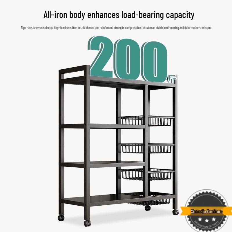 Floor-Standing Kitchen Storage Rack: Multi-Layer Vegetable, Snack & Sundries Organizer
