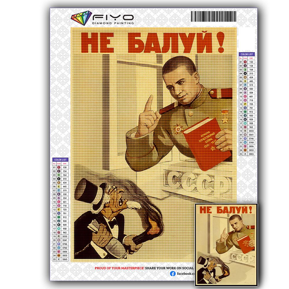 LLAAIT Vintage Stalin USSR CCCP Poster Stampe E Poster Di Buona Qualità Wall Art Poster Retrò Per La Decorazione Della Parete Della Camera Di Casa, E165,30X21cm