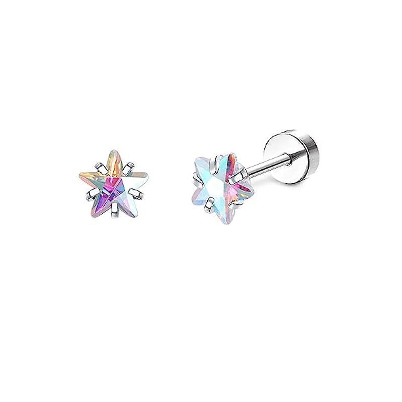 18K Gold Plated Hypoallergenic Flat Back Earrings for Women Girl Cute Toddler Kids Teen Girls Earring Set-Surgical Steel Earring