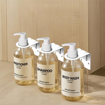 500ML Transparent Reusable Empty Shower Soap Dispenser Wall Mounted Shampoo Conditioner Bodywash Dispenser Pump Bottle with Labels