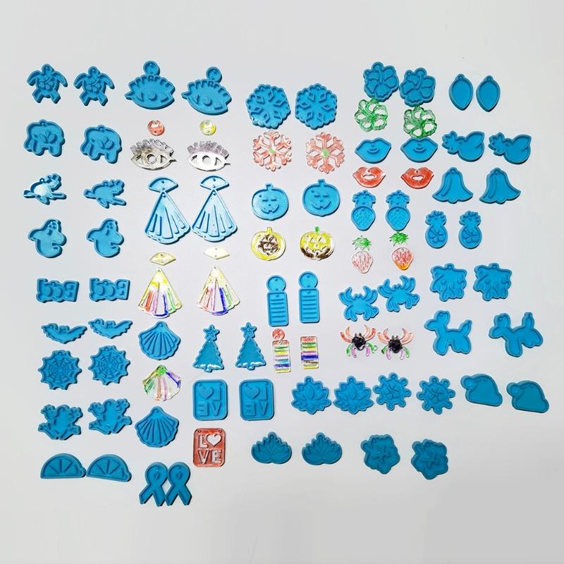 DIY Art Crafts Ear Studs Casting Mold Handmade DIY Earrings Silicone Mold Eardrops Danglers UV Crystal Resin Epoxy Mold