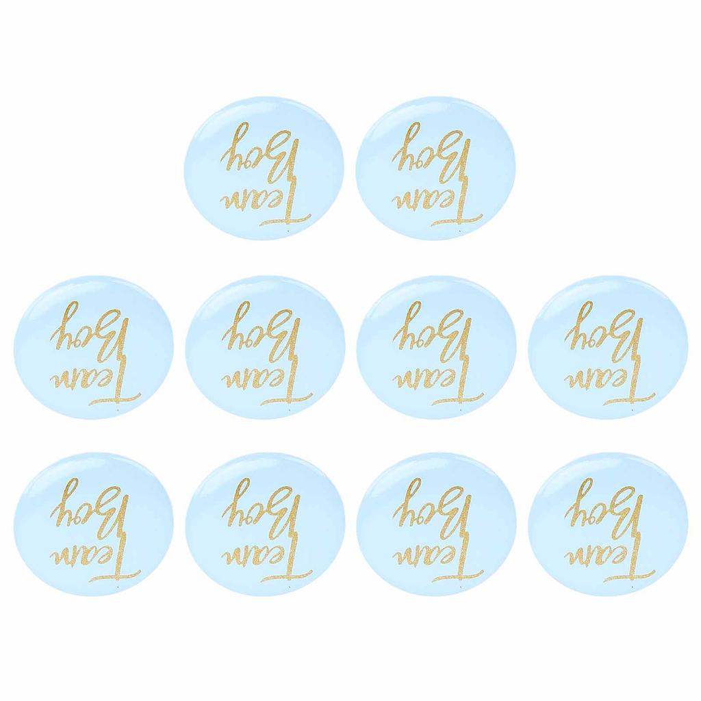 10Pcs Gender Reveal Button Pins Tinplate Baby Shower Party Favors Decoration Supplies