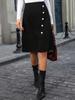 Plus Size Women's Asymmetrical Solid Color Slit Skirt