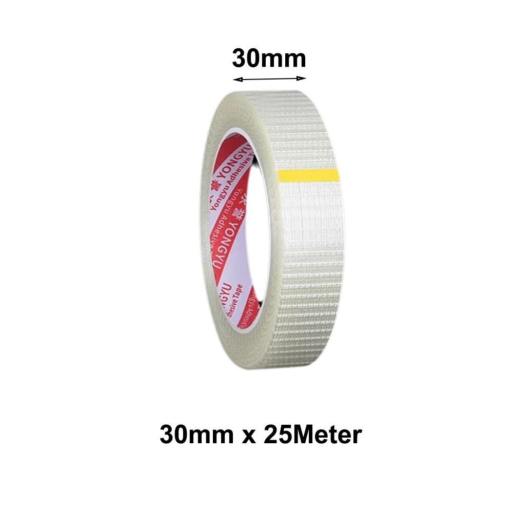 10mm-100mm Width Fiberglass Tape 25M Length High Temperature Resistance Single-Sided Tape Waterproof Transparent Mesh Tape