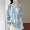 2026 Autumn/Winter Women's Pure Wool Loose Knit Sweater with Ribbon Detailing