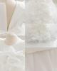 Girls' 3D Flower Princess Dress: First Birthday Puff Sleeves and Puffy Skirt