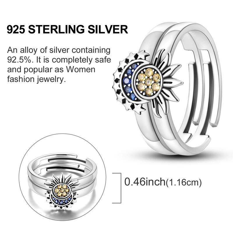 925 Silver Sun Rainbow Ring Butterfly Rings Beaded For Women Original Design Luxury Fine Jewelry Gift Party