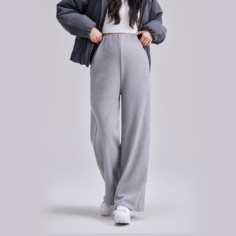 Maternity Straight Glutinous Rice Casual Pants Autumn and Winter Thickened Outer Wear New Drawstring Warm Wide Leg Pants Maternity Clothing Winter