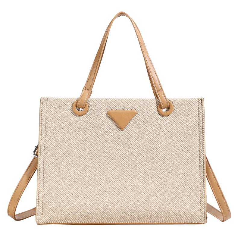 Bag women's spring 2025 new fresh and sweet large-capacity tote solid color shoulder bag simple casual commuter bag