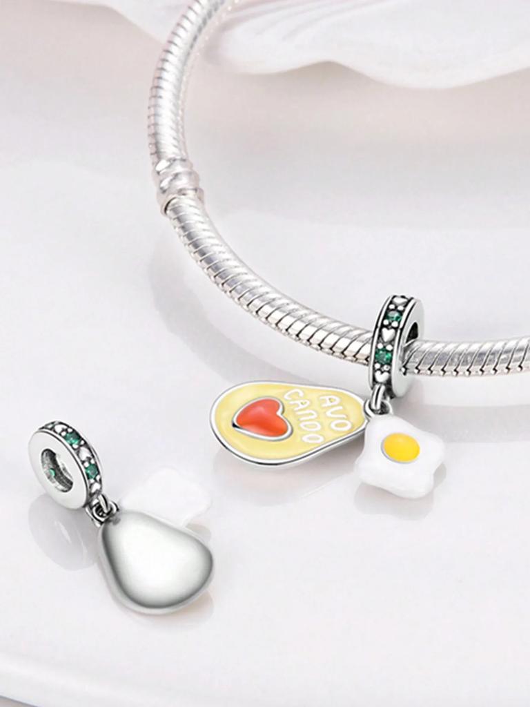 Charms Plata Copper Colors Avocado Beads Charm Pendant For Original Bracelet For Women Diy Jewelry Love Gift