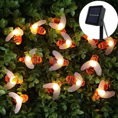 LED Solar Little Bee Waterproof Outdoor Fairy String Lights for Holiday Courtyard Decoration