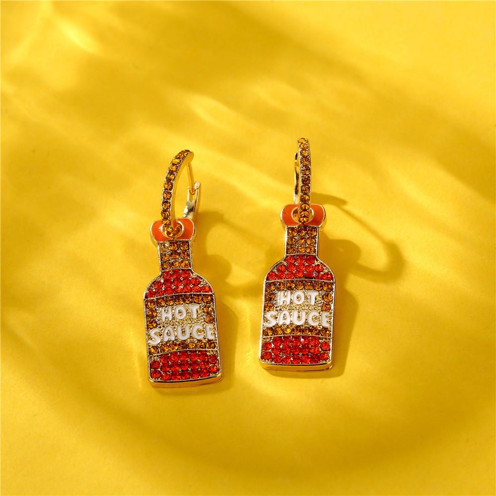 Elegant Alloy Geometric Pearl Earrings For Women Chic Bottle Shape Jewelry