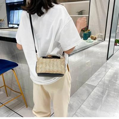 Straw Hand-held Small Shoulder Bag Women's  Spring New Idyllic Mori Pillow Bag Small Fresh Retro Messenger Bag