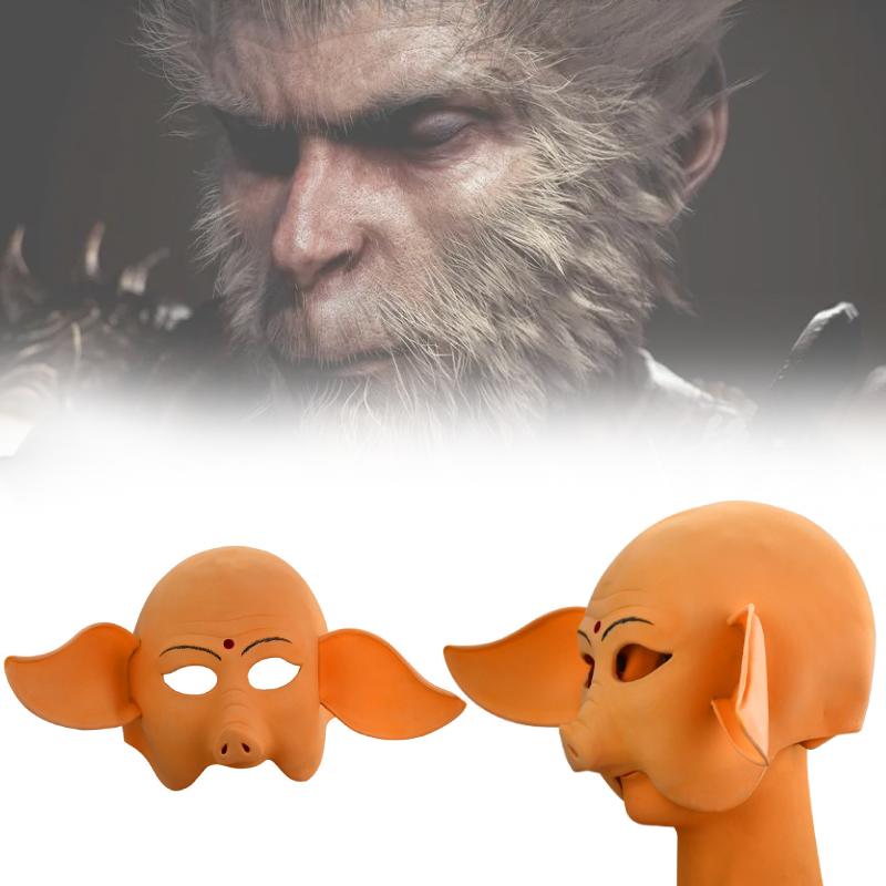 Black Wukong Myth Zhu Bajie Pig Cosplay Latex Mask Performances Halloween Party