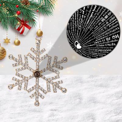 Snowflake Christmas Ornaments with Personalized Photo Projection Elegant Hanging Pendant Fun Holiday Christmas Tree Decorations
