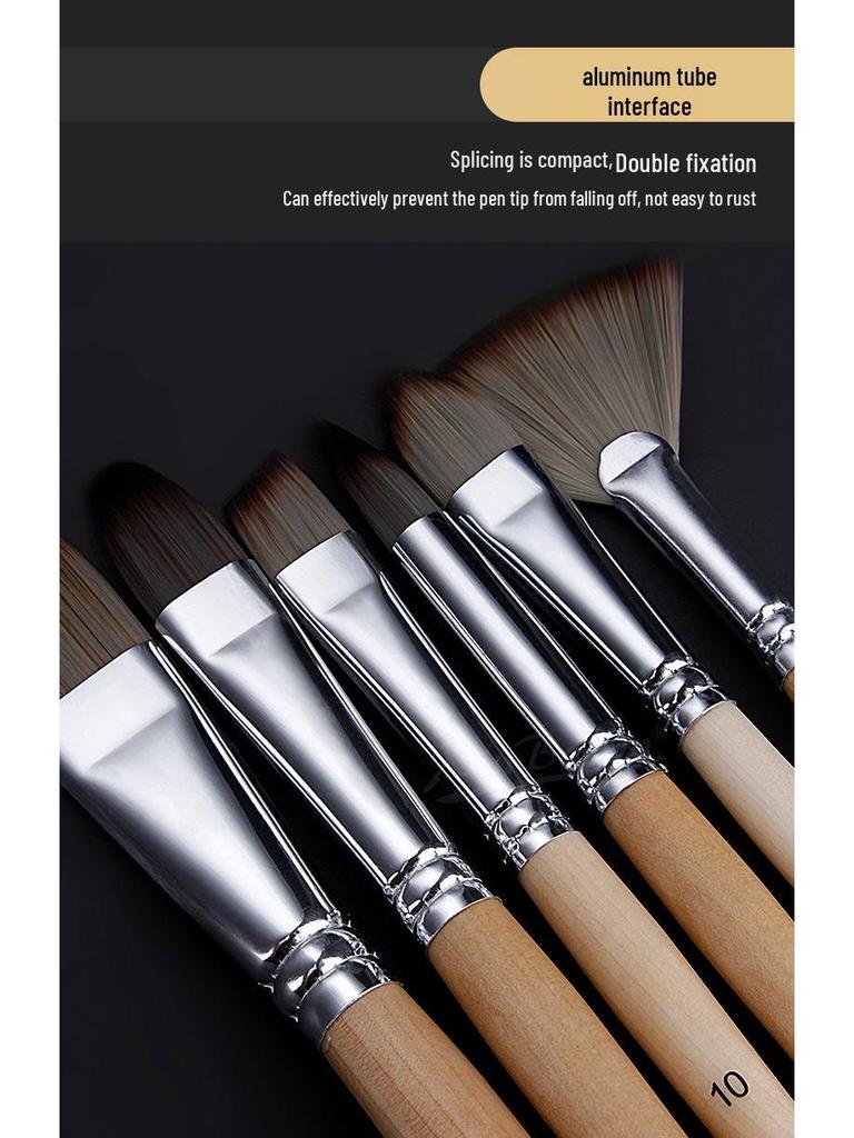 25-Piece Portable Wood Paintbrush Set for Art Studio and Sketching