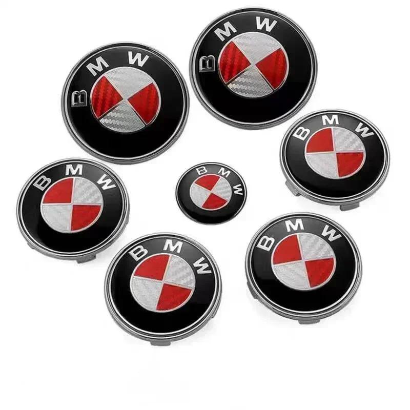 

-7-piece Set of Hood Emblem Trunk Badge Wheel Center Caps for BMW F10 E90 F30 E87 E84 E71 E46 F20 M3 M5 M6 F06 F32 F36 F18 F01 82-74-46-56x4