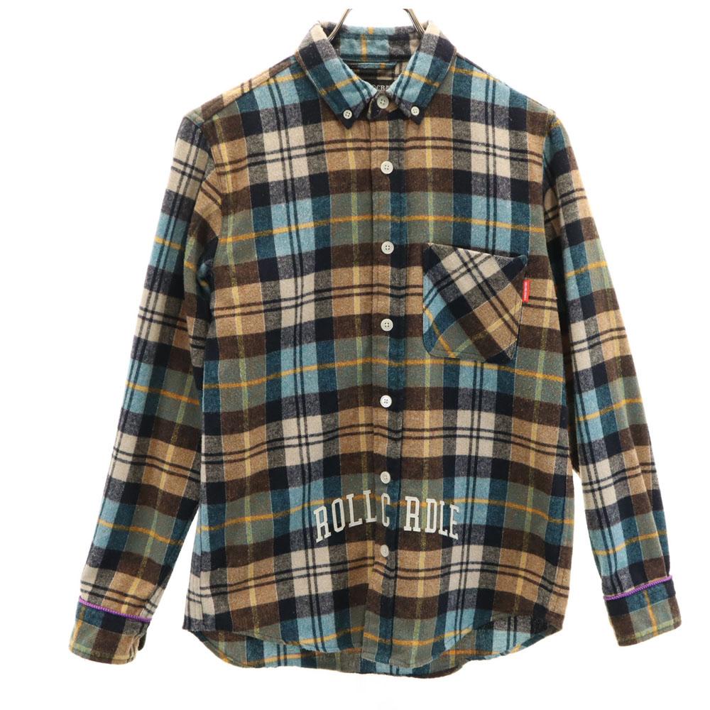 

ROLLING CRADLE Wool blend Made in Japan Check Pattern Long sleeve flannel Button down shirt Men s Used