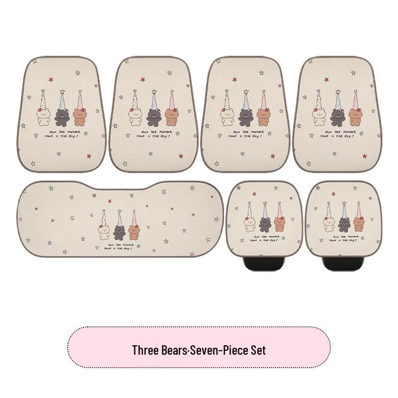 Cute Hemp Car Seat Cushion for ORA Good Cat, ORA 5, Kia EV5, K3, K5 - Ideal for All Seasons