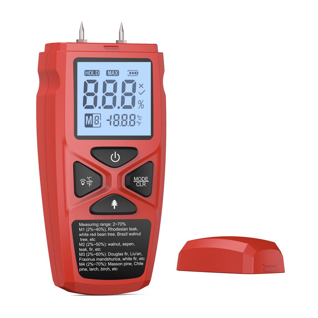 Digital Moisture Meter Handheld Wood Moisture Detector LCD Hygrometer Humidity Measurement Tools for Timber Bamboo Paper Herbal