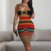 Boho Chic 3D Print Sleeveless Bodycon Midi Dress U-Neck Ethnic 2025 Womens Fashion