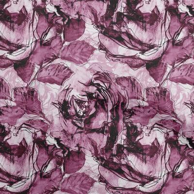 Cotton Flex Dark Magenta Fabric Floral Watercolor Quilting Supplies Print Sewing Fabric By The Yard 40 Inch