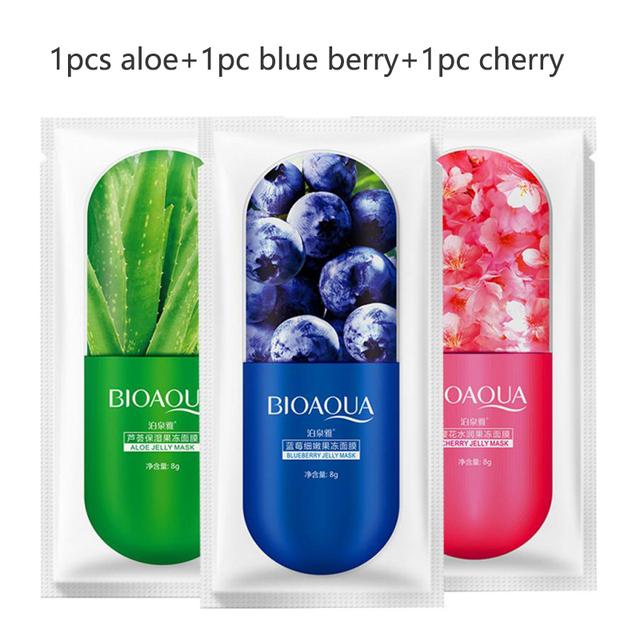 

3 шт., маска для лица с натуральными фруктами и растениями, увлажняющая маска для контроля масла, черника, огурец, гранат, фрукты, алоэ, листовая маска для лица blueberry 30g