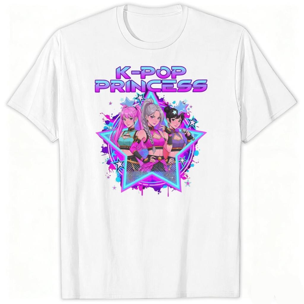2026 summer new Hunting Witch Girls Printed Roundneck Shortsleeved Tshirt Crossborder Loose Base Layer Top