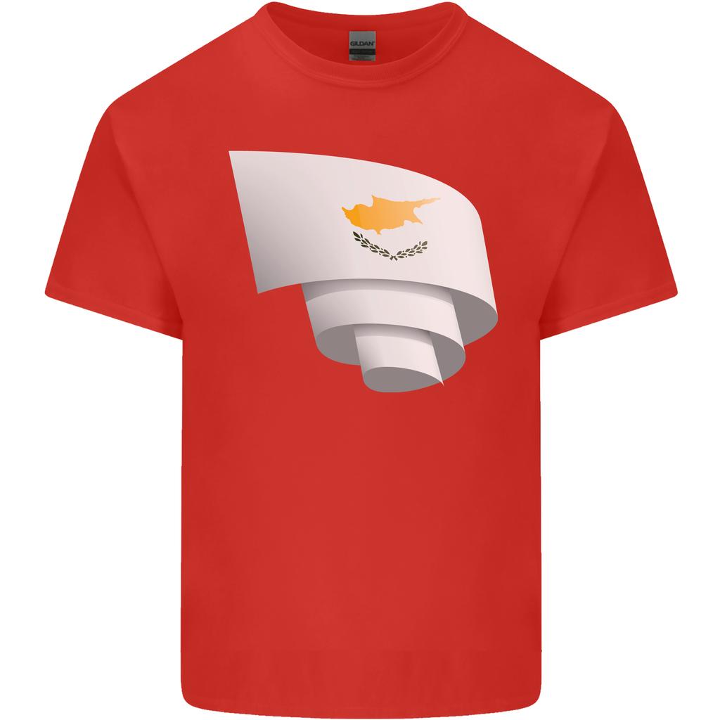 Curled Cyprus Flag Cypriot Day Football Unisexs Light Cotton Tshirt