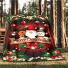 1pc Christmas wreath Outdoor Flannel Blanket , Machine Washable Perfect Gift for Birthday , Holiday Travel Accessory , Durable Material