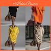 Rochie tricotată casual cu mânecă lungă pentru femei Rochie pulover groasă din lână cu gât înalt