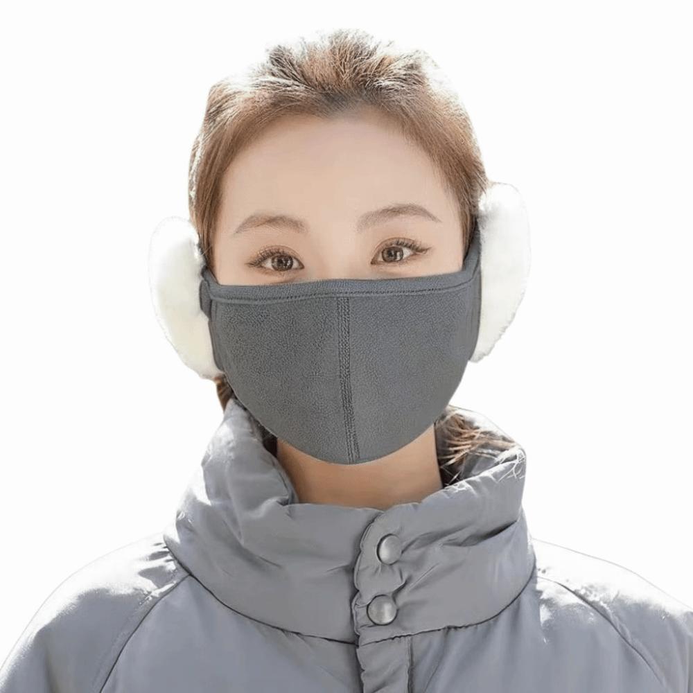 Windproof Mouth Cover Cold-proof Face Mask Fashion 2-in-1 Mask & Earmuffs  for Outdoor Activities