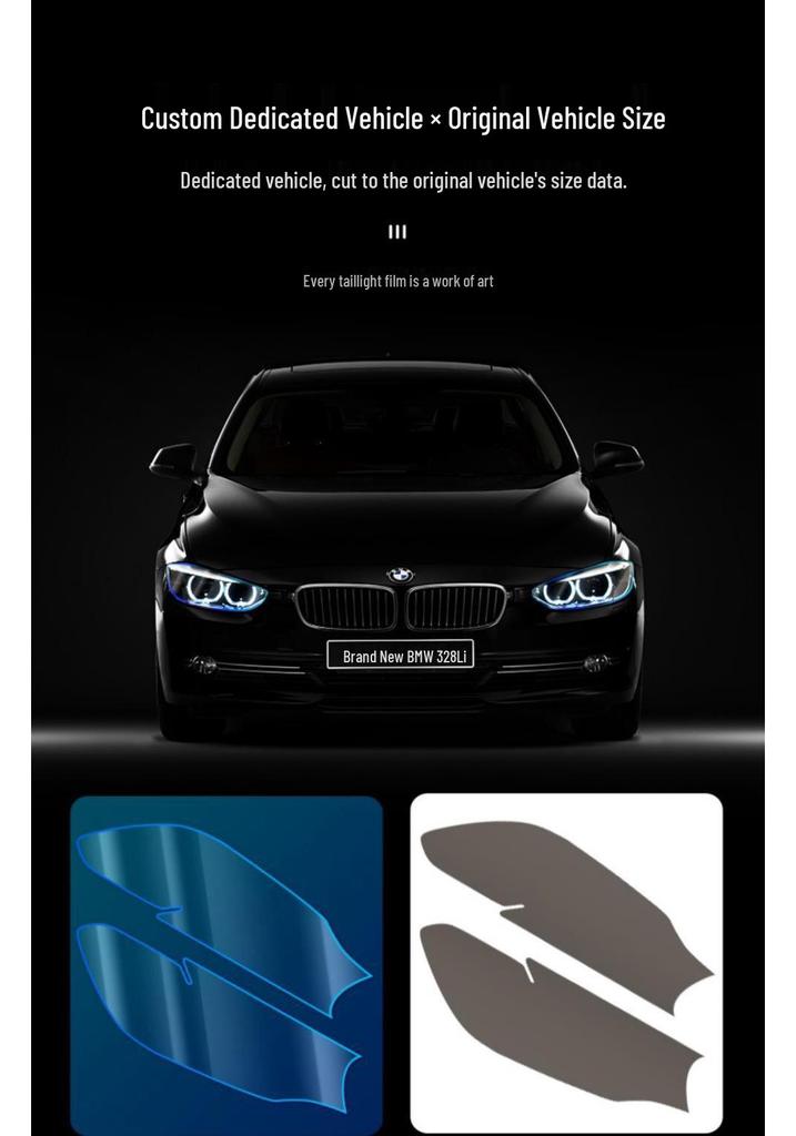 BMW 5 Series Smoked Headlight & Taillight Film - TPU Black Warrior MX1234