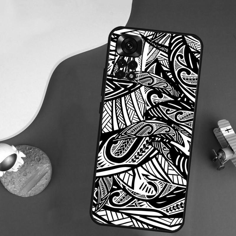 Maori Tribal Samoan Polynesian Case For Xiaomi Redmi Note 13 Pro 14 12 9 10 11 Pro 10S 11S 12S Redmi 10C 13C 14C 12C Cover