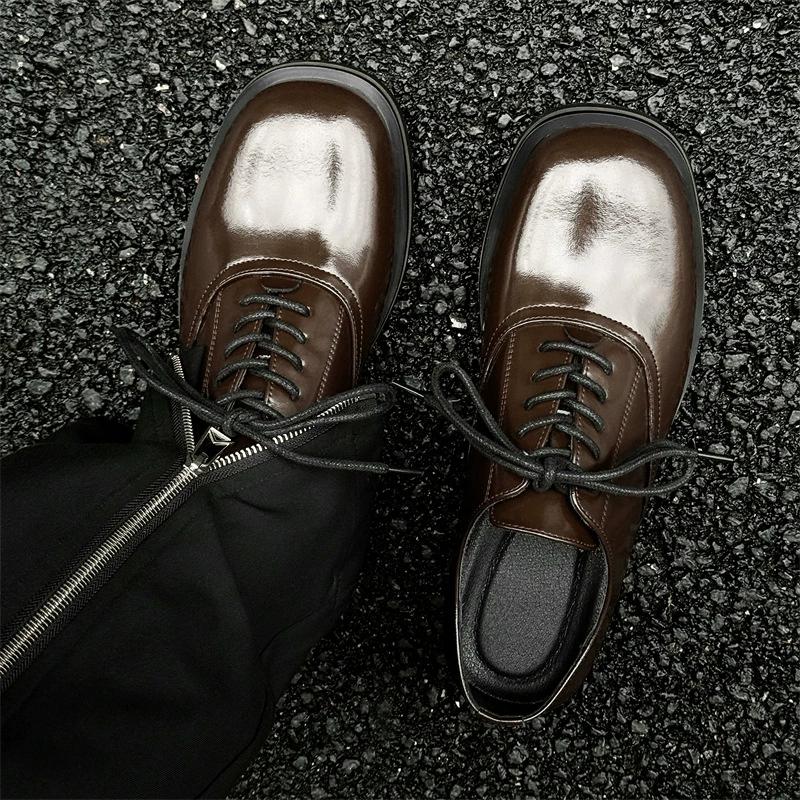 Fashion Luxury Brand Men's Thick Soled Business Work Soft Patent Leather Shoes Fashionable Wedding Oxford Leather Shoes All-match 35-48