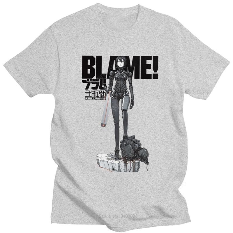Blame 003 T Shirts Men's Cotton Hipster T-Shirt Sidonia Manga Heavy Industries Nihei Tsutomu Anime Tshirt Short Sleeve Tee Top