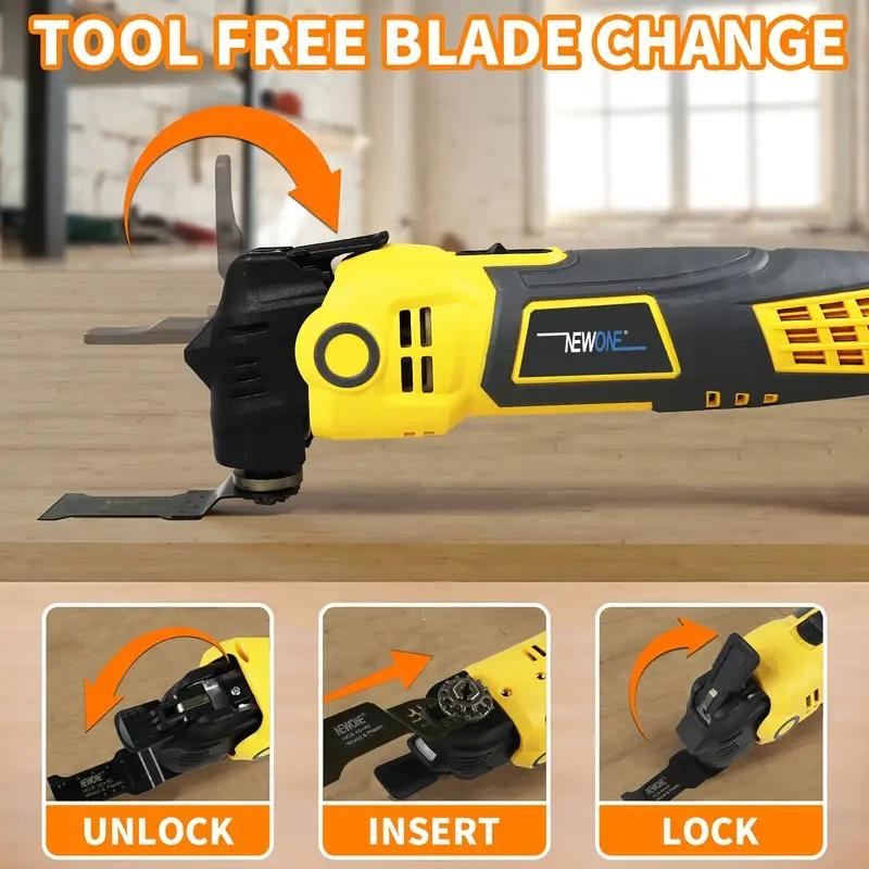 300W Anti-vibration Quick Release/Change Oscillating Tool, Electric Trimmer Saw DIY Home Improvement Tool Renovator For Wood/plastic/metal Cutting