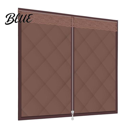 Reusable Window Insulation Winter Thermal Insulation Hook-and-Loop Cover with Zipper Quilted Energy Efficient Curtains Oxford Cloth for Cold