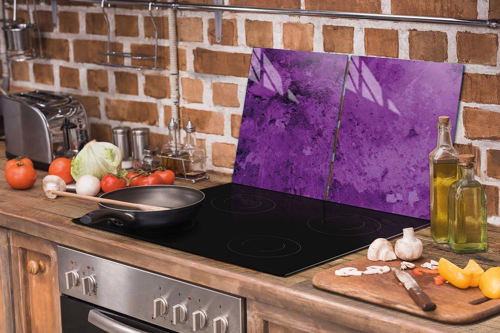 PIANO COTTURA IN VETRO e TAGLIERE 100x52 VIOLA