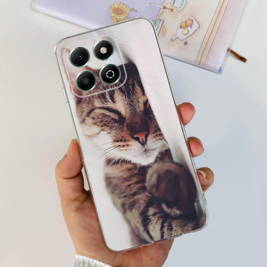 Phone Case for Honor X6b / Honor X6a Plus Transparent Shockproof Soft Cover Love Heart Butterfly Marble Bumper Camera Protection
