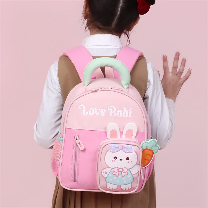 Children's Kindergarten Schoolbag Cute Daughter Small Schoolbag Cartoon Dinosaur White Bunny Boy Backpack