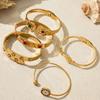 Set de brățări multi-stil cu cataramă geometrică placată cu aur de 18k
