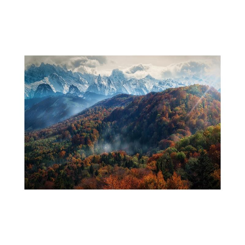 WCIC Художественные принты Картины Горы и акварель Саншайн Горное дерево Сцена Художественная ткань Домашний фон Украшение стены Картина Висячая картина 21cm*30cm